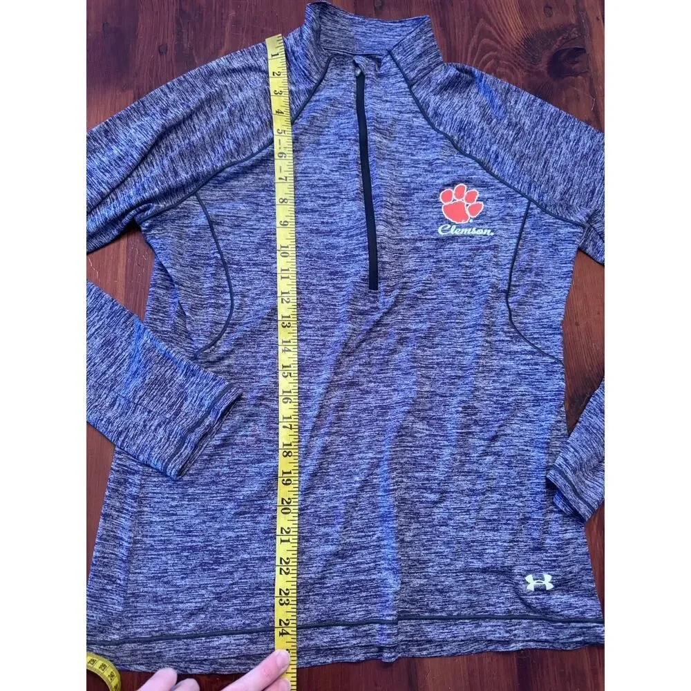 Clemson Tigers Under Armour Heathered Purple LS 1/4 Zip Pullover Youth Large